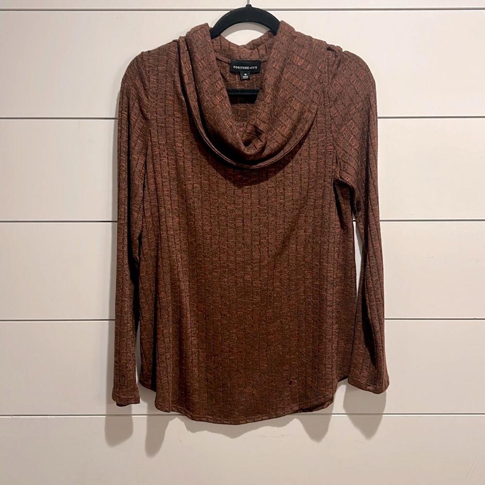 Fortune + Ivy Brown Fall  Knit Sweater